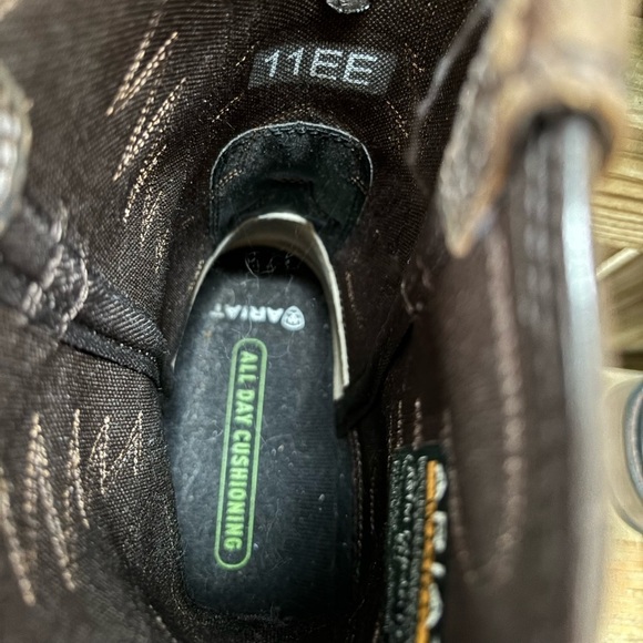 Ariat Brown Leather & Suede Groundbreaker Soft Round Toe Work Boots Size 11EE - Picture 11 of 15